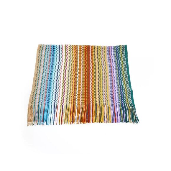 Missoni Geometric Pattern Fringed Scarf with Bright Colors - Picture 6 of 6
